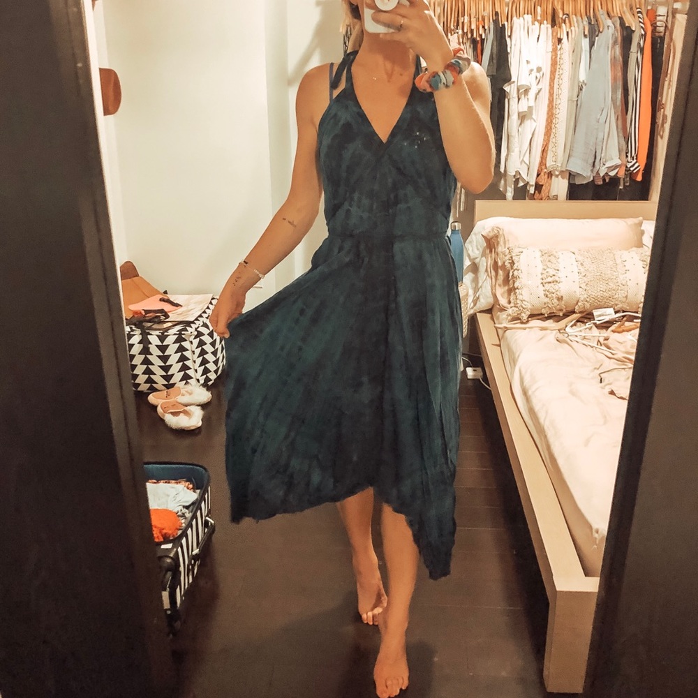Tie dye wrap dress